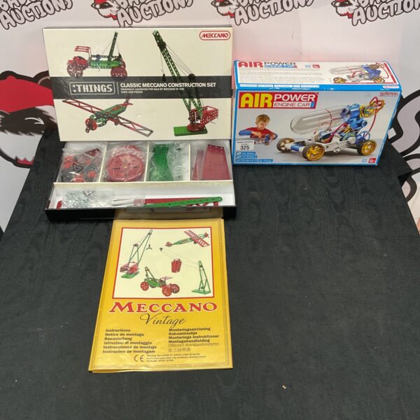 Vintage Meccano set in original box, classic metal construction toy.