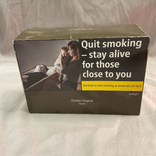 Sealed box of Golden Virginia Classic tobacco for collectors.