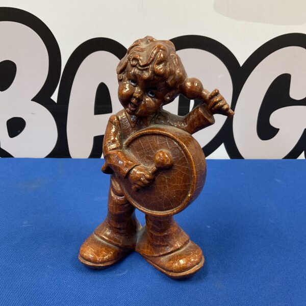 Vintage Alberto Lena Italian drummer boy figurine, detailed sculpture.
