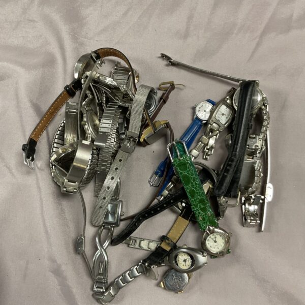 Tray of assorted vintage and fashion ladies wristwatches.