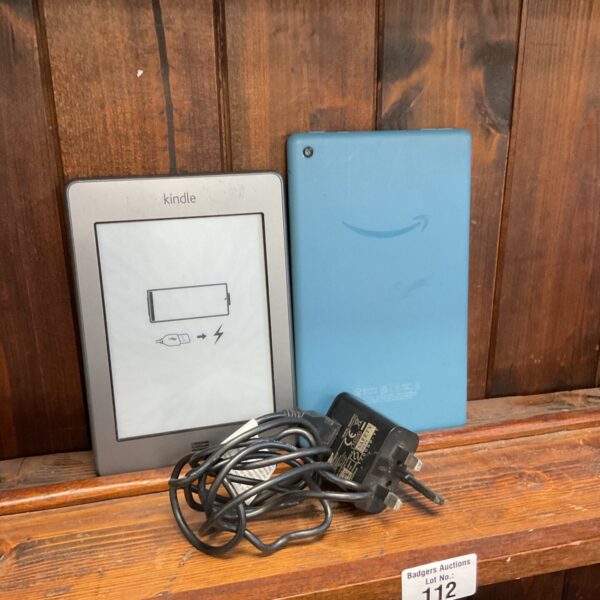 Amazon Kindle and Fire Tablet digital readers for portable reading.