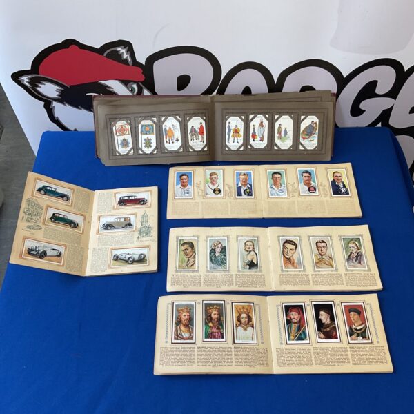 Vintage John Player cigarette card albums, a collectible British ephemera set.