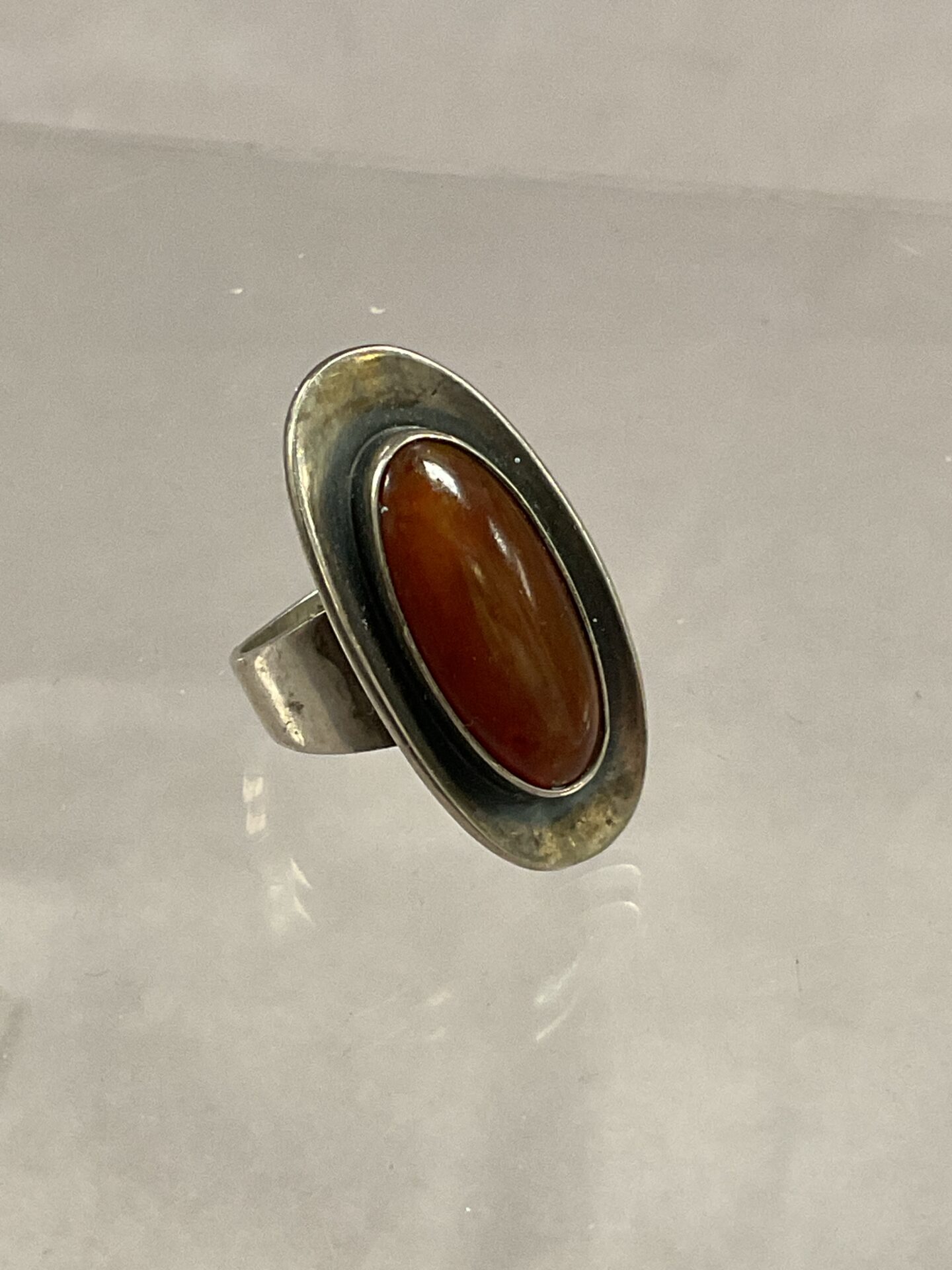 722 Sterling Denmark Nefrom 925 silver Amber ring