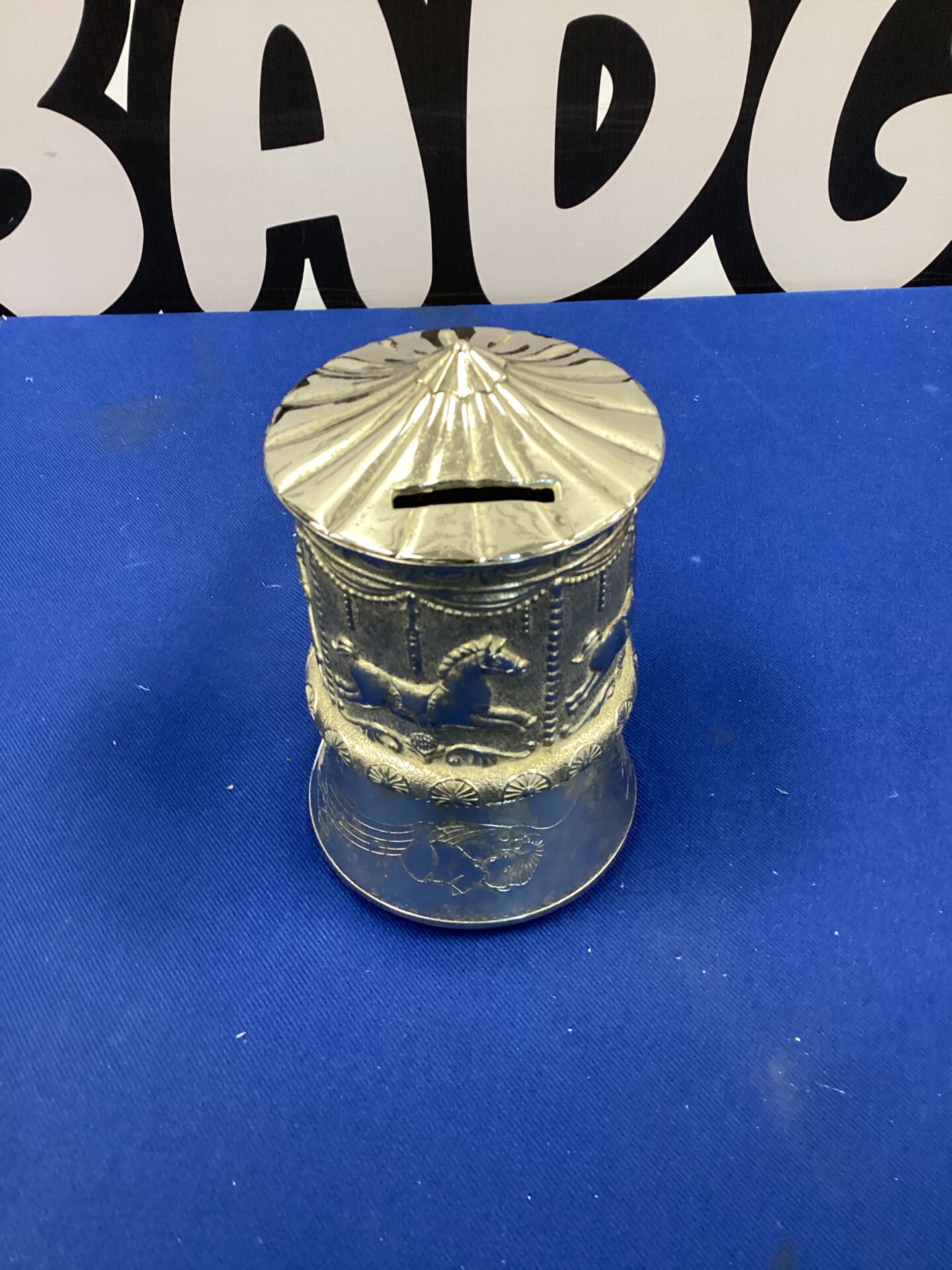 242 Metal musical carousel money box