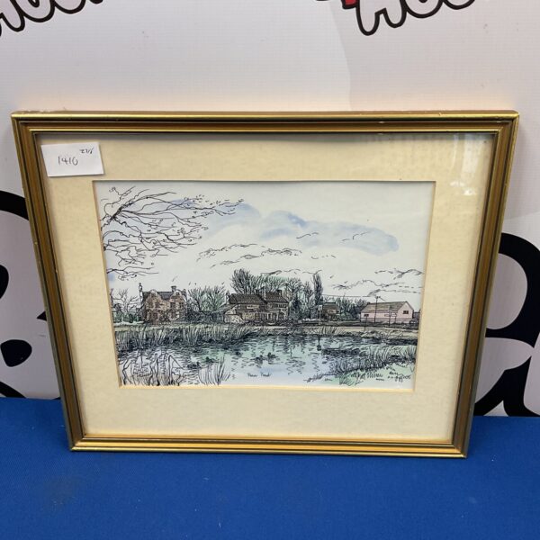 Signed watercolour painting of Penn Pond by D L Griffiths.