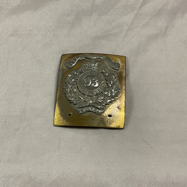 Antique brass shoulder belt plate for the Sutherland Highlanders.