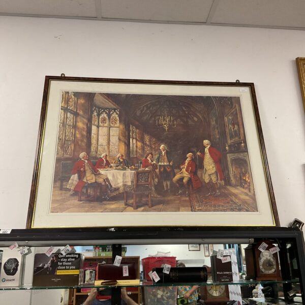 Large antique F M Bennett classical scene print in a decorative frame.