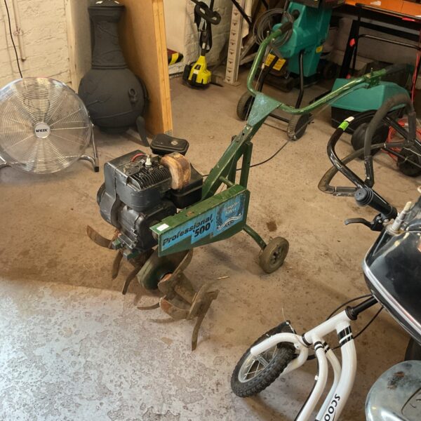 Used Templar rotavator for garden soil cultivation.