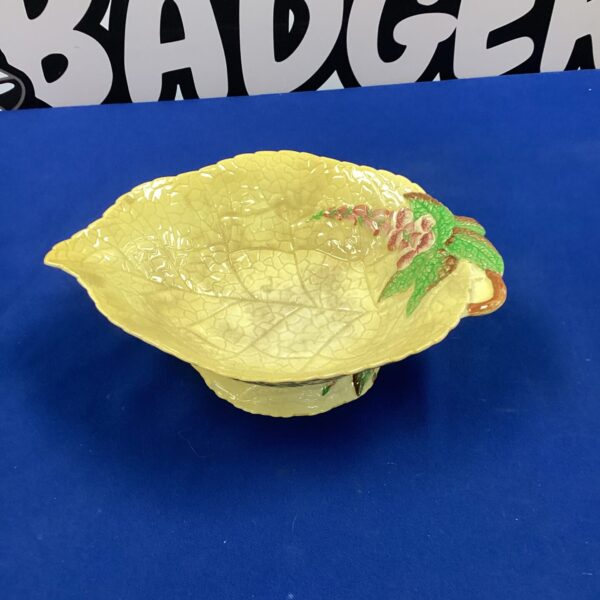Vintage Carlton Ware leaf shaped dish with colourful detailing.