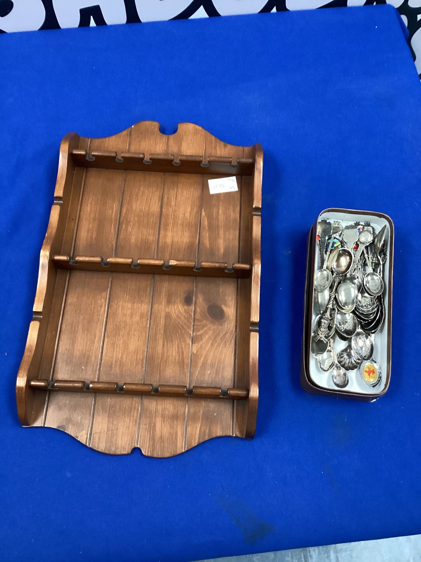256 display spoon shelf with spoons some 800 silver