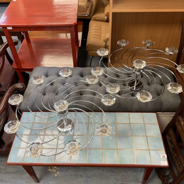 Vintage Dar Lighting spiral ceiling light with chrome finish.