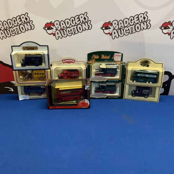 Boxed diecast model trucks featuring Eddie Stobart and Days Gone branding.