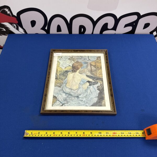 Vintage Toulouse Lautrec print of La Toilette, a classic French art piece.