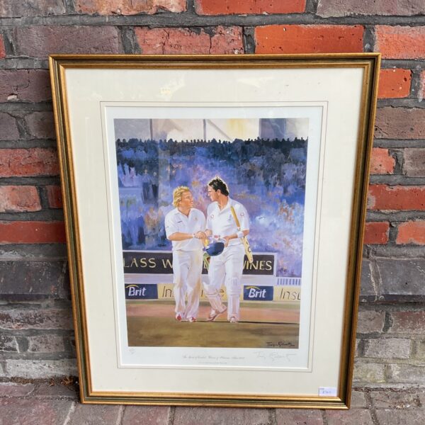 Limited edition print of Shane Warne and Kevin Pietersen from the 2005 Ashes series.