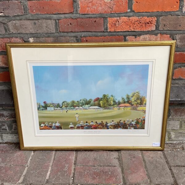 Signed limited edition Jocelyn Galsworthy cricket print of MCC v Australia.