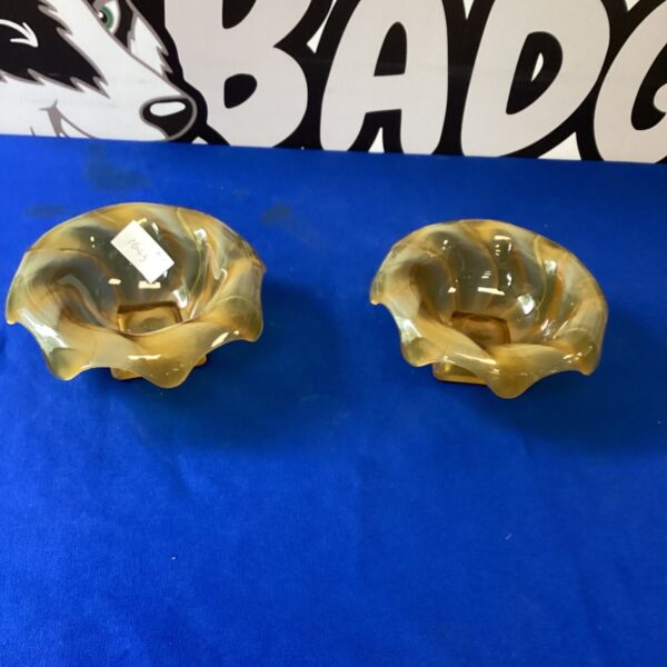 Vintage Art Deco frosted glass dishes by Davison Bagley.
