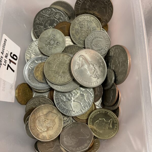 Mixed lot of assorted vintage coins for collectors.