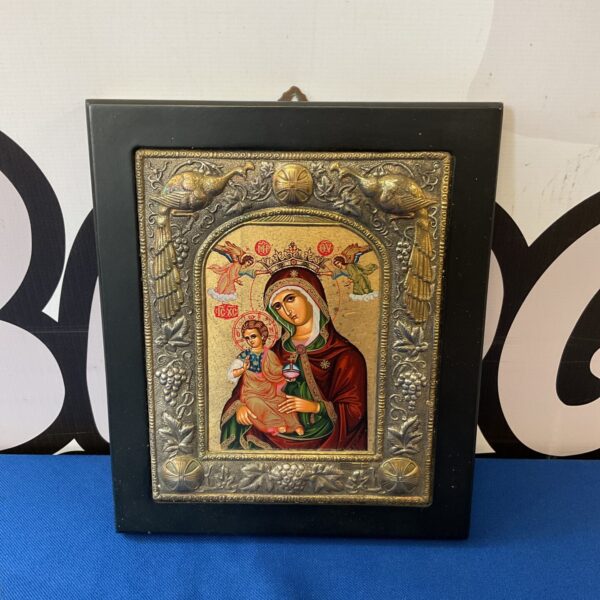 Detailed Clarte silver replica of a Byzantine religious icon.