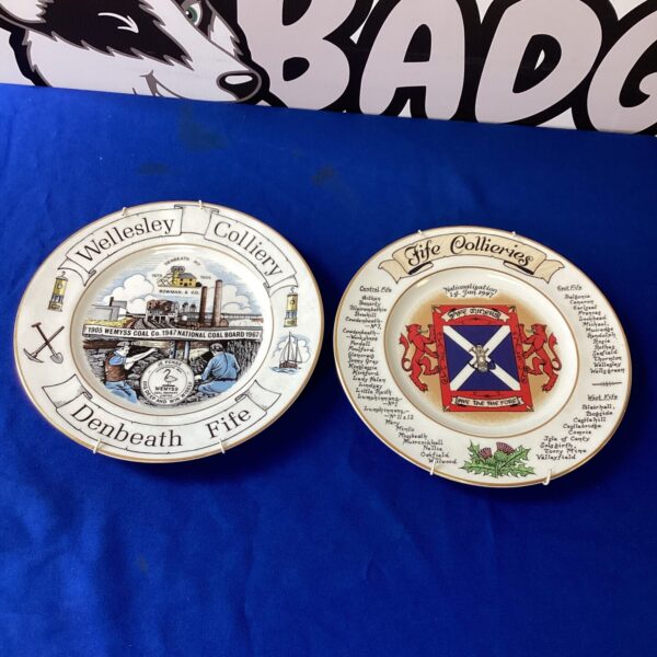 Antique Edwardian pottery plate depicting Bowman & Co. colliery scene.