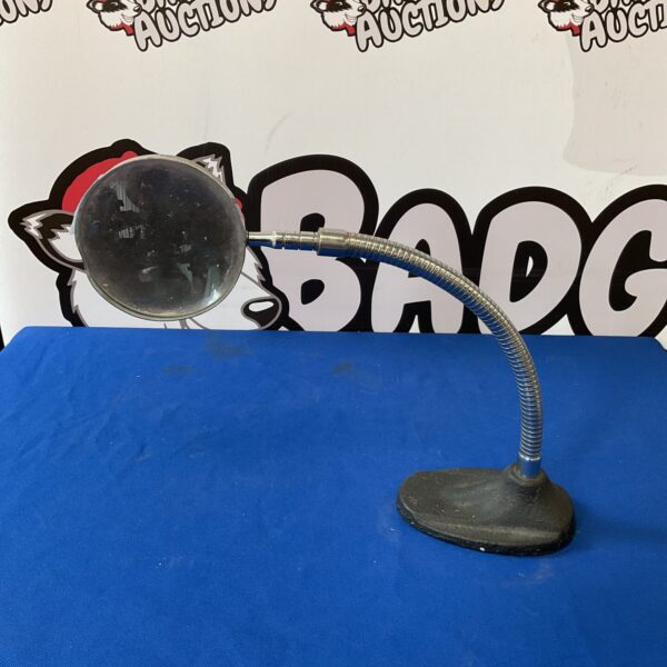 Vintage desk magnifying glass with flexible gooseneck.