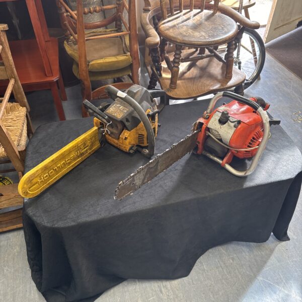 Vintage McCulloch Dakota 442 petrol chainsaw for garden and DIY use.
