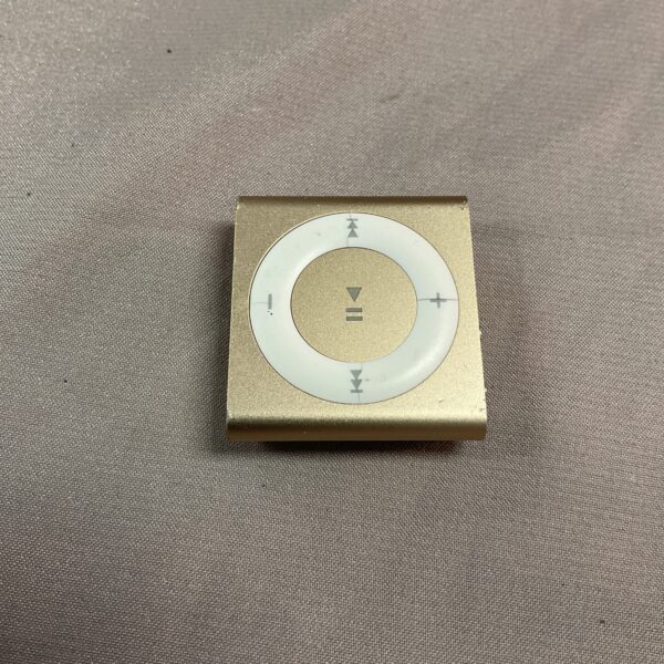 Front view of a silver Apple iPod Nano MP3 player.
