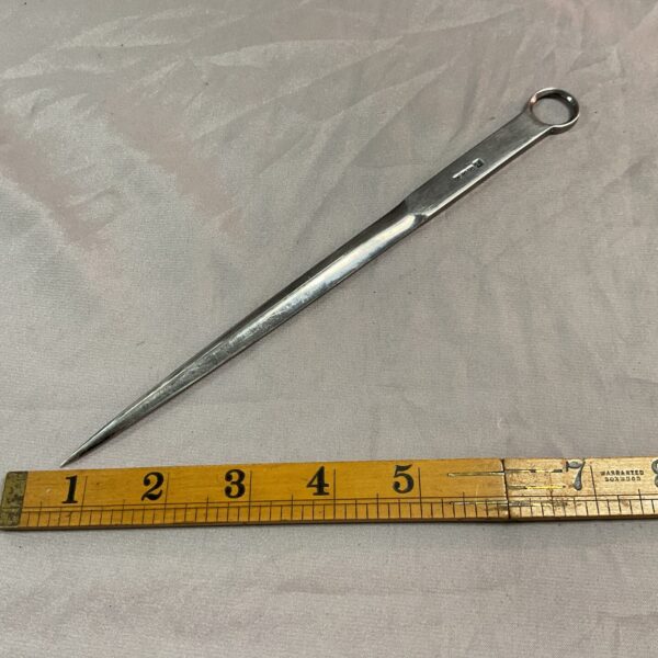 Vintage silver plate letter opener for desk use.
