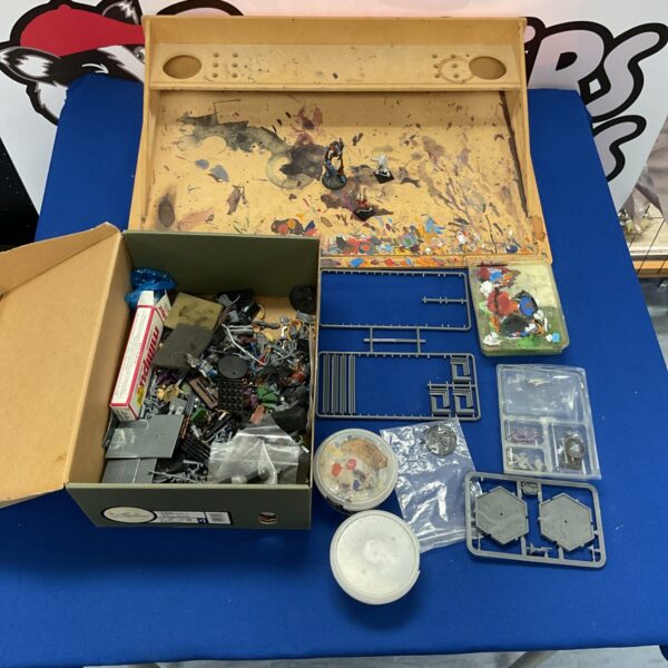 Warhammer figures and accessories lot for tabletop gaming.