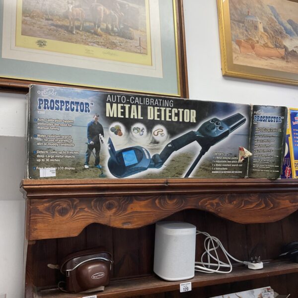 Vintage Orbitor Prospector metal detector for treasure hunting.