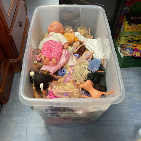 Large lot of dolls and girls toys including Barbie.