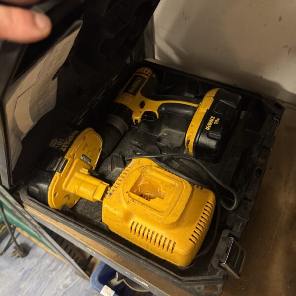 Used Dewalt DC730CA cordless drill with charger and battery.