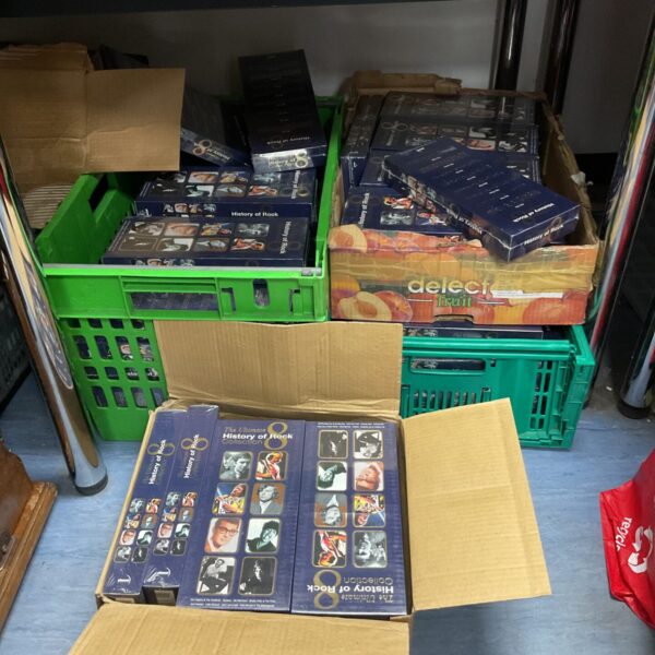 Sealed lot of "History of Rock" CD boxsets for collectors.