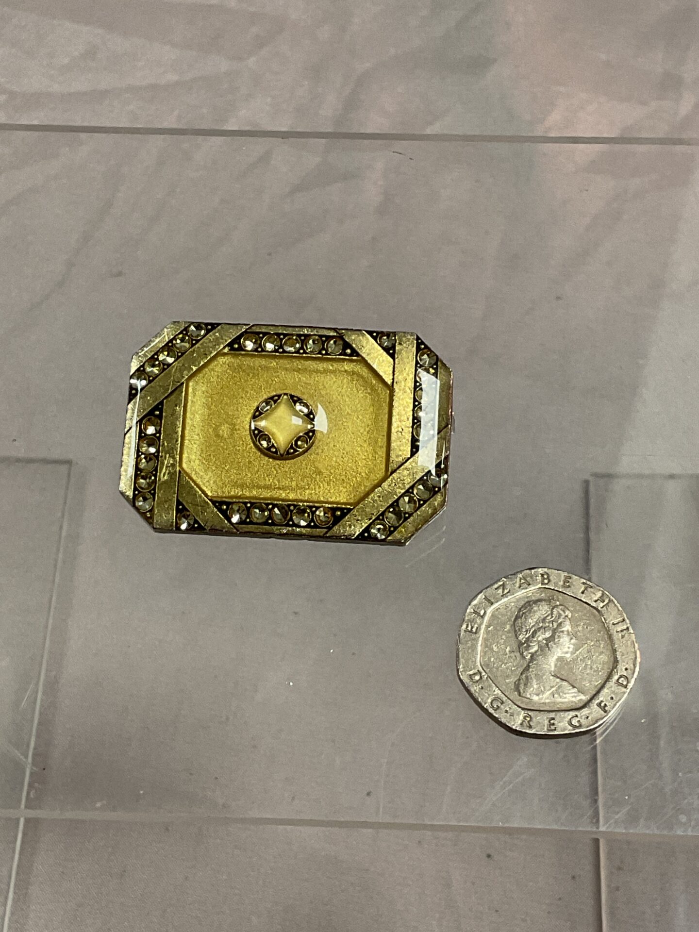 764 French art deco octagonal brooch circa 1930