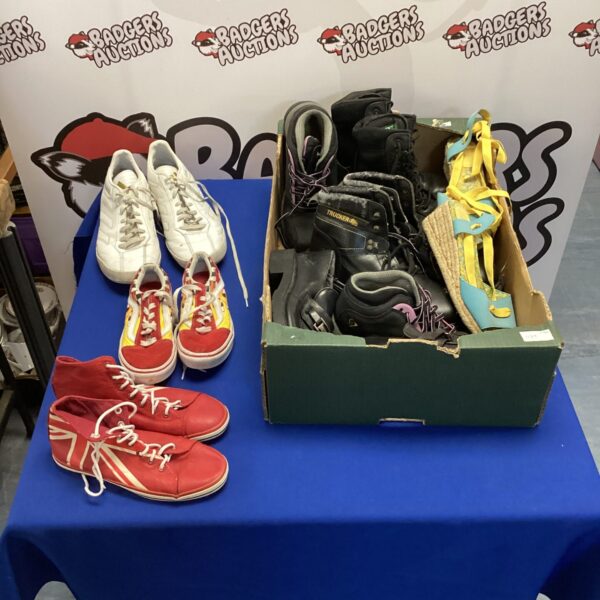 Mixed lot of shoes, trainers and boots including Adidas Copa size 12.