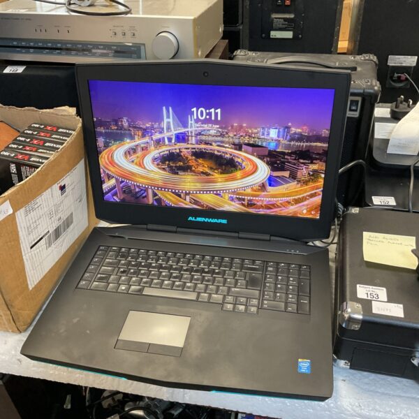 Alienware p19e gaming laptop open on a desk.