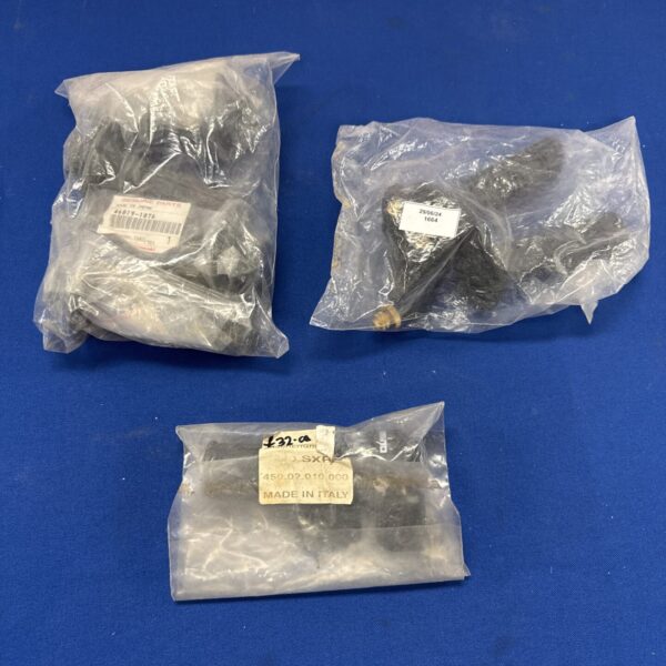 Vintage Kawasaki motorcycle handlebar twist grips for restoration.