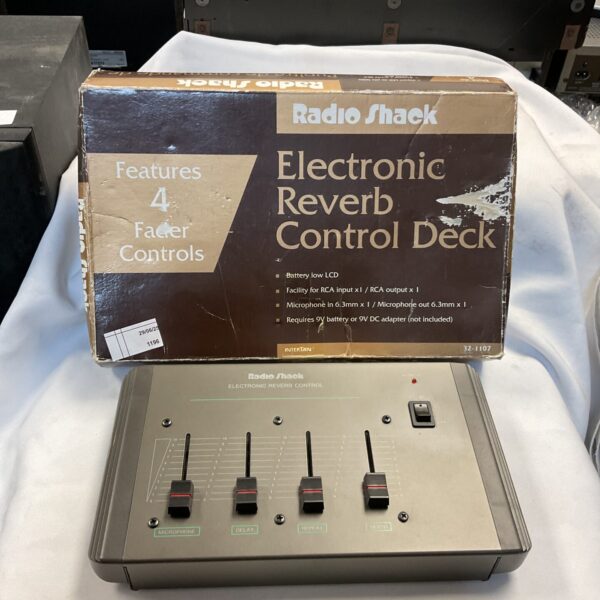 Vintage Radio Shack reverb control deck model 32-1107 for audio effects.