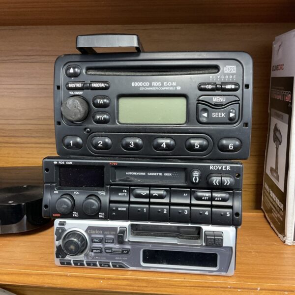 Vintage River R750 car stereo with digital display.