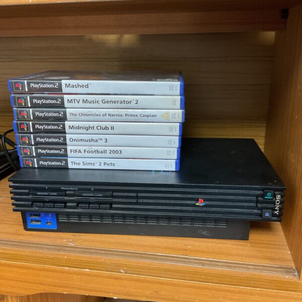 Sony PlayStation 2 console for retro gaming enthusiasts.