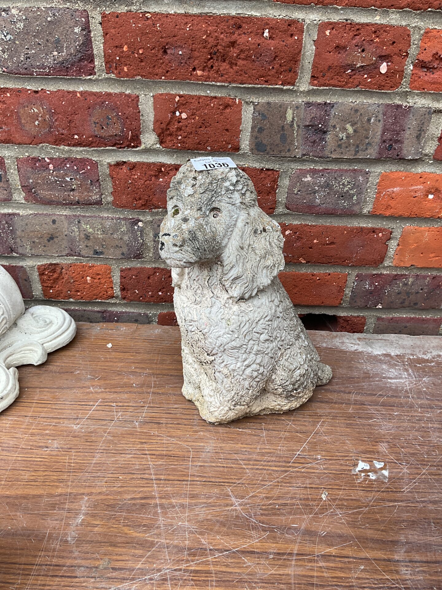 1036 Garden stone dog ornament