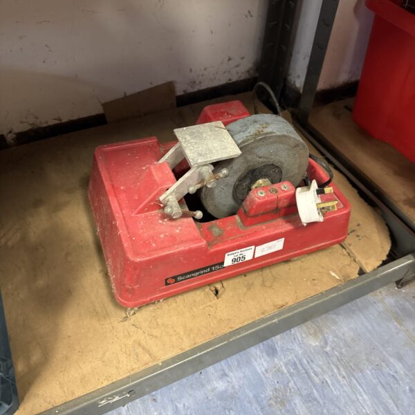 Vintage Scangrind 15o bench wheel for metal grinding.