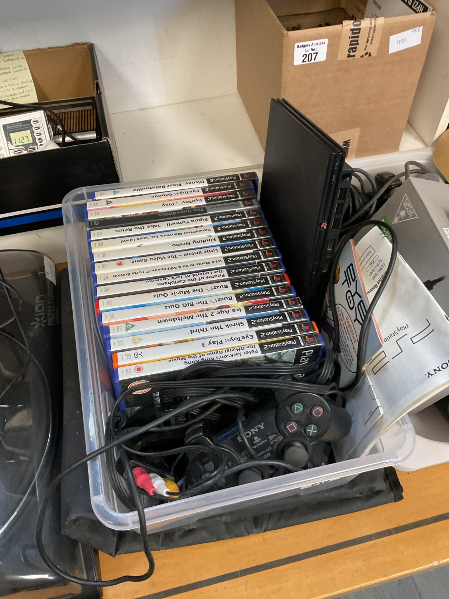 210 Sony PlayStation 2 slim console with games & dance mat