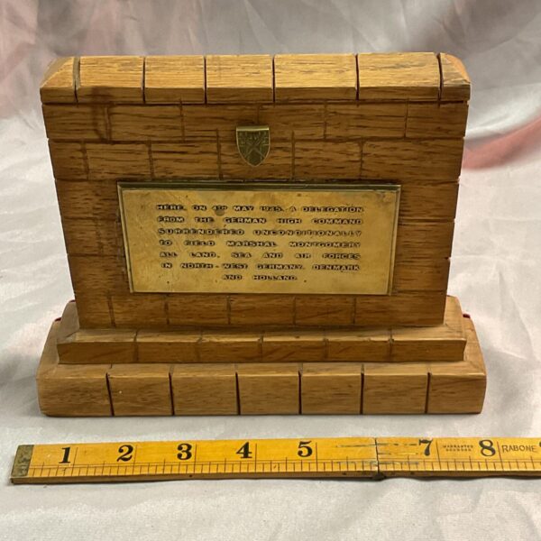 WWII German Surrender replica plaque carved from oak.