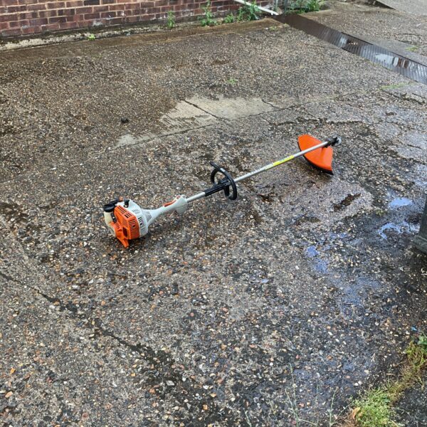 Used Stihl garden strimmer for landscaping and garden maintenance.
