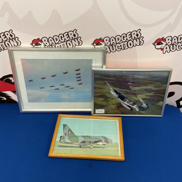 Framed print of the Red Arrows aerobatic team in flight.