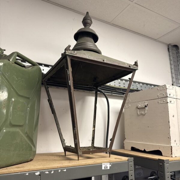 Antique copper street light head for restoration project.
