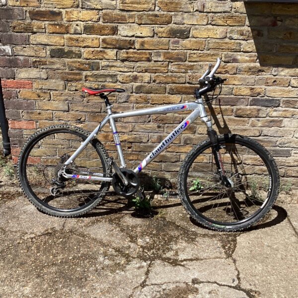 Side view of a vintage Claud Butler Rock mountain bike.