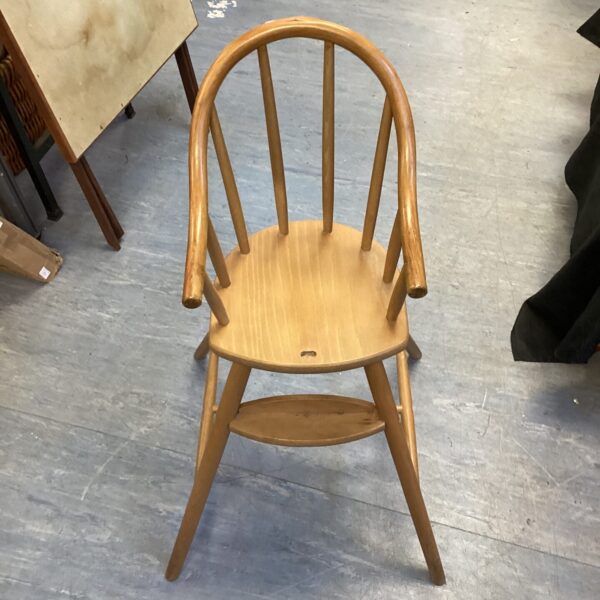 Vintage Ikea Antilop child's high chair, wooden toddler seat.