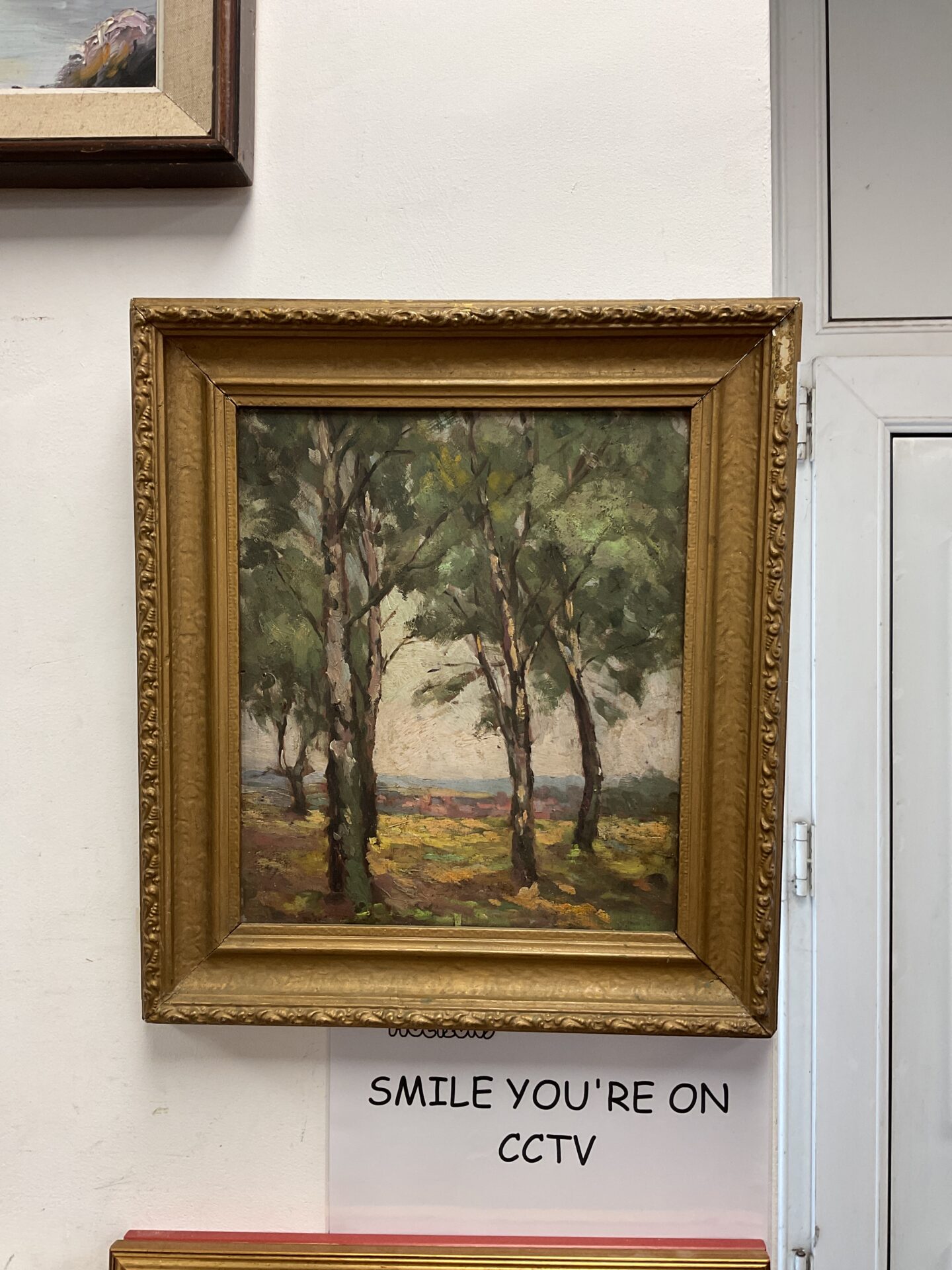 629 Framed oil on board woodland scene