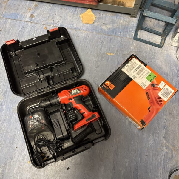 Black & Decker KR504 cordless drill and charger set for DIY projects.